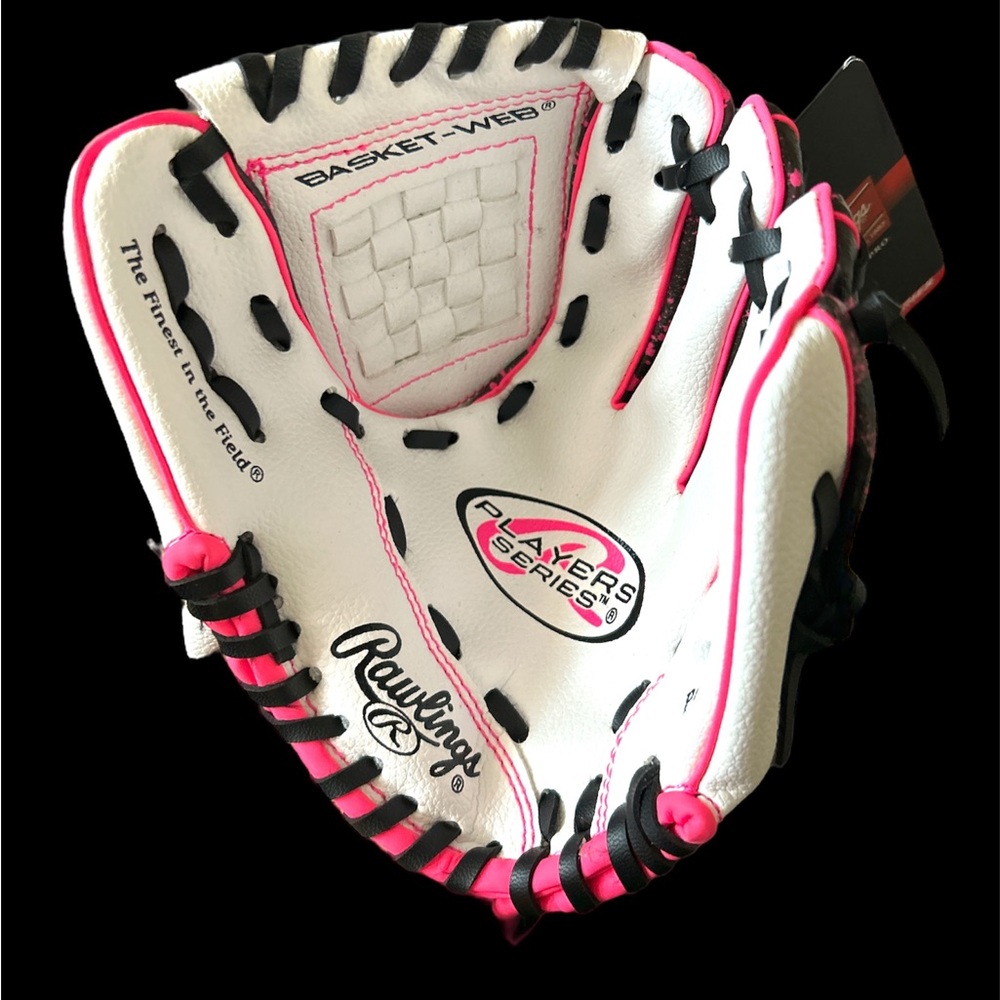 RAWLINGS PINK paint splatter, black&white T-Ball GLOVES 9” model PL90WP